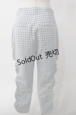画像2: Swankiss / サイドリボンギンガムチェック七分丈パンツ M サックス Y-25-06-06-160-CA-PA-SZ-ZY