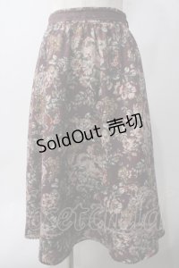 axes femme / クラシック花柄ミディ丈スカート M ワイン Y-25-06-06-166-AX-SK-SZ-ZY