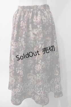 画像2: axes femme / クラシック花柄ミディ丈スカート M ワイン Y-25-06-06-166-AX-SK-SZ-ZY