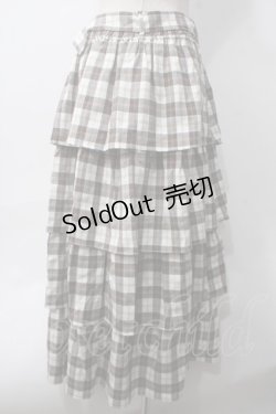 画像2: axes femme / ボリュームティアードスカート F 茶 Y-25-06-06-167-AX-SK-SZ-ZI