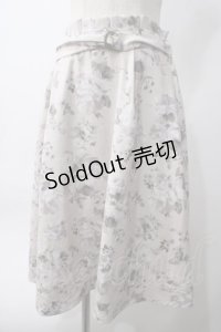 axes femme POETIQUE / 花柄プリントベルト付きスカート M 生成り Y-25-06-06-168-AX-SK-SZ-ZY