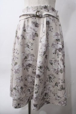 画像1: axes femme POETIQUE / 花柄プリントベルト付きスカート M 生成り Y-25-06-06-168-AX-SK-SZ-ZY