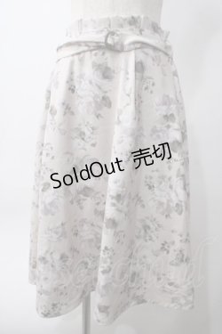 画像1: axes femme POETIQUE / 花柄プリントベルト付きスカート M 生成り Y-25-06-06-168-AX-SK-SZ-ZY