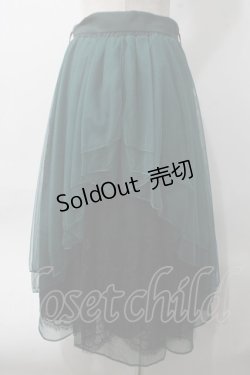 画像2: axes femme POETIQUE / バックフリルチュールスカート M グリーン Y-25-06-06-170-AX-SK-SZ-ZY