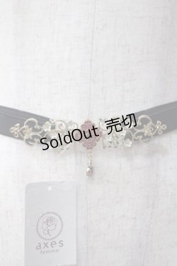 画像1: axes femme POETIQUE / チャイナモチーフゴムベルト  ワイン Y-25-06-06-020-AX-ZA-SZ-ZY