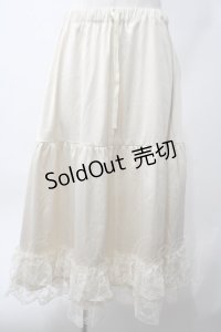 axes femme kawaii / レースフリルペチスカート M 生成り Y-25-06-06-174-AX-SK-SZ-ZI