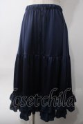 axes femme kawaii / ミディフリルペチスカート M 紺 Y-25-06-06-175-AX-SK-SZ-ZY