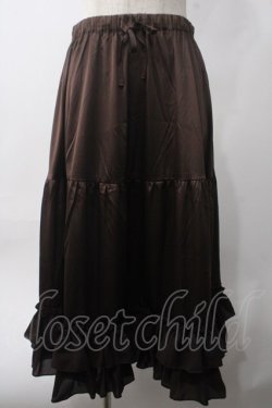 画像1: axes femme kawaii / ミディフリルペチスカート M 茶 Y-25-06-06-176-AX-SK-SZ-ZY