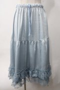 axes femme kawaii / レースフリルペチスカート M サックス Y-25-06-06-178-AX-SK-SZ-ZY