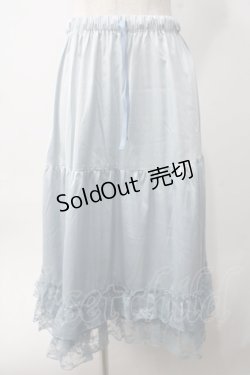 画像1: axes femme kawaii / レースフリルペチスカート M サックス Y-25-06-06-178-AX-SK-SZ-ZI