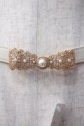 axes femme / レース風リボン細ゴムベルト  ゴールド Y-25-06-06-024-AX-ZA-SZ-ZY