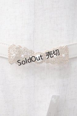 画像1: axes femme / レース風リボン細ゴムベルト  ゴールド Y-25-06-06-024-AX-ZA-SZ-ZT150-F001