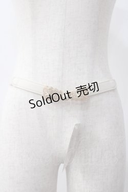 画像2: axes femme / レース風リボン細ゴムベルト  ゴールド Y-25-06-06-024-AX-ZA-SZ-ZT150-F001