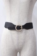 axes femme / サークルパールゴムベルト  黒 Y-25-06-06-025-AX-ZA-SZ-ZY