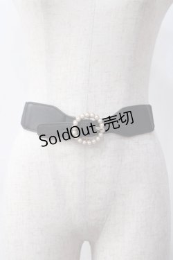 画像1: axes femme / サークルパールゴムベルト  黒 Y-25-06-06-025-AX-ZA-SZ-ZT150-F001