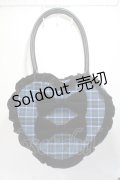 axes femme kawaii / タータンチェックハートバッグ  ブルー Y-25-06-06-031-AX-BG-SZ-ZY