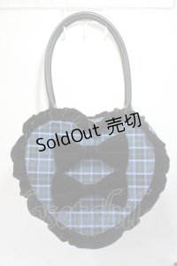 axes femme kawaii / タータンチェックハートバッグ  ブルー Y-25-06-06-031-AX-BG-SZ-ZY