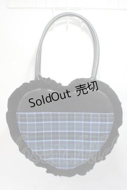 画像2: axes femme kawaii / タータンチェックハートバッグ  ブルー Y-25-06-06-031-AX-BG-SZ-ZY