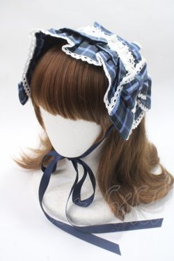 画像1: axes femme kawaii / タータンチェックヘッドドレス  ブルー Y-25-06-06-035-AX-AC-SZ-ZY