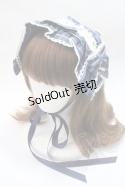 画像1: axes femme kawaii / タータンチェックヘッドドレス  ブルー Y-25-06-06-035-AX-AC-SZ-ZY