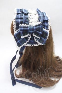 画像2: axes femme kawaii / タータンチェックヘッドドレス  ブルー Y-25-06-06-035-AX-AC-SZ-ZY