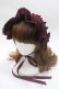 画像1: axes femme kawaii / ベルベットドールハーフボンネット  ワイン Y-25-06-06-036-AX-AC-SZ-ZY (1)