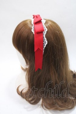 画像2: axes femme kawaii / レースリボンカチューシャ  アカ Y-25-06-06-038-AX-AC-SZ-ZY
