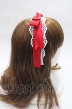 画像3: axes femme kawaii / レースリボンカチューシャ  アカ Y-25-06-06-038-AX-AC-SZ-ZY