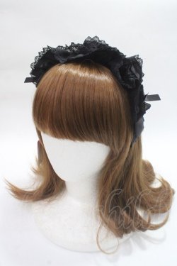 画像1: Angelic Pretty / Teatimeフリルカチューシャ  黒 Y-25-06-09-038-AP-AC-SZ-ZY