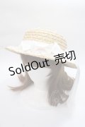 Angelic Pretty / リボンパールストローHat  白 Y-25-06-09-039-AP-AC-SZ-ZTK011