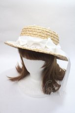 画像1: Angelic Pretty / リボンパールストローHat  白 Y-25-06-09-039-AP-AC-SZ-ZTK011 (1)
