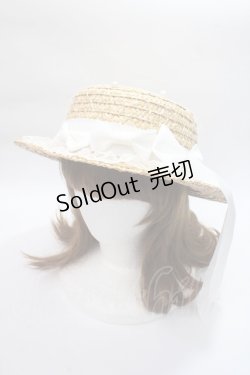 画像1: Angelic Pretty / リボンパールストローHat  白 Y-25-06-09-039-AP-AC-SZ-ZTK011