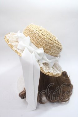 画像2: Angelic Pretty / リボンパールストローHat  白 Y-25-06-09-039-AP-AC-SZ-ZY