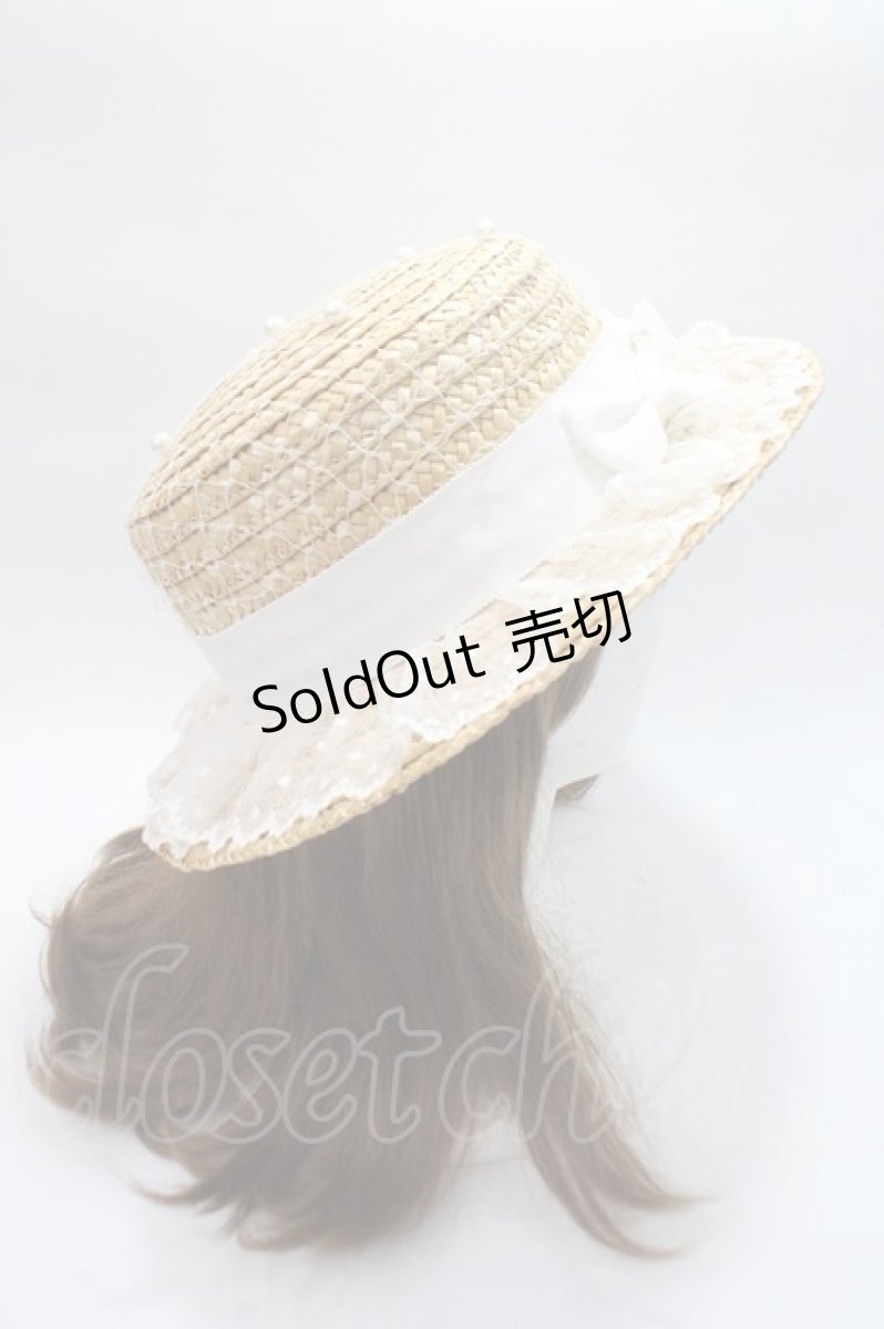 画像4: Angelic Pretty / リボンパールストローHat  白 Y-25-06-09-039-AP-AC-SZ-ZTK011 (4)
