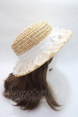 画像4: Angelic Pretty / リボンパールストローHat  白 Y-25-06-09-039-AP-AC-SZ-ZTK011 (4)