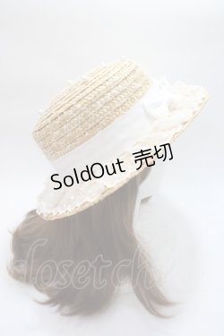 画像4: Angelic Pretty / リボンパールストローHat  白 Y-25-06-09-039-AP-AC-SZ-ZTK011