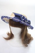 Angelic Pretty / Fancy RibbonストローHAT  紺 Y-25-06-09-040-AP-AC-SZ-ZY