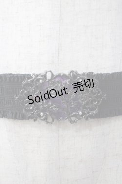 画像1: axes femme / ローズバックルゴムベルト  黒 Y-25-06-09-007-AX-ZA-SZ-ZY