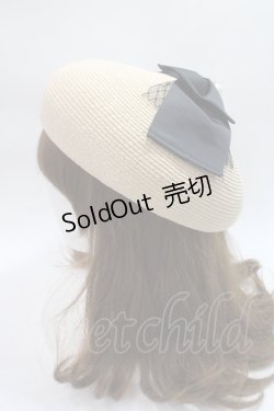 画像3: axes femme POETIQUE / パール付リボン雑材風ベレー帽  ベージュ Y-25-06-09-046-AX-AC-SZ-ZY