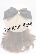 axes femme POETIQUE / パール付リボン雑材風ベレー帽  ベージュ Y-25-06-09-046-AX-AC-SZ-ZY