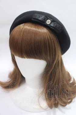 画像1: m petit by misako / NINA's AMカメオベレー  黒 Y-25-06-09-047-LO-AC-SZ-ZY