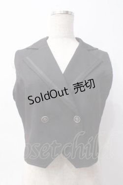 画像1: axes femme / バッグリボンベスト  黒 Y-25-06-09-054-AX-TO-SZ-ZY