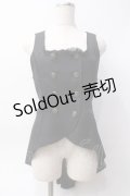 axes femme POETIQUE / ノーカラーロングベスト  黒 Y-25-06-09-055-AX-TO-SZ-ZY