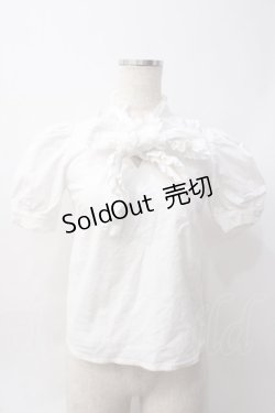 画像1: evelyn / コットンレースボウタイブラウス  白 Y-25-06-09-056-LO-BL-SZ-ZY