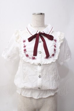 画像1: axes femme POETIQUE / ローズ刺繍ブラウス  白 Y-25-06-09-057-AX-BL-SZ-ZY