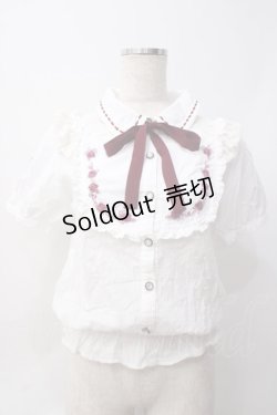 画像1: axes femme POETIQUE / ローズ刺繍ブラウス  白 Y-25-06-09-057-AX-BL-SZ-ZY