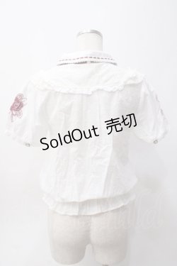 画像2: axes femme POETIQUE / ローズ刺繍ブラウス  白 Y-25-06-09-057-AX-BL-SZ-ZY