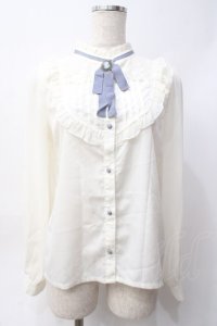axes femme / ブローチ付きブラウス  生成り Y-25-06-09-063-AX-BL-SZ-ZY