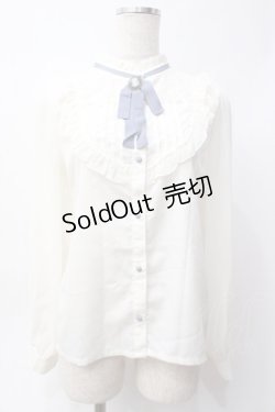 画像1: axes femme / ブローチ付きブラウス  生成り Y-25-06-09-063-AX-BL-SZ-ZI