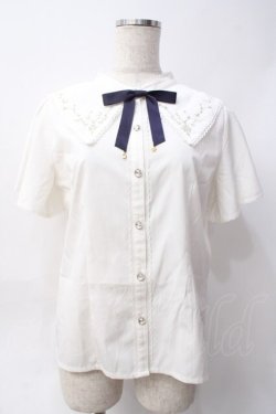 画像1: axes femme POETIQUE / シエルエトワール刺繍襟ブラウス  白 Y-25-06-09-065-AX-BL-SZ-ZY